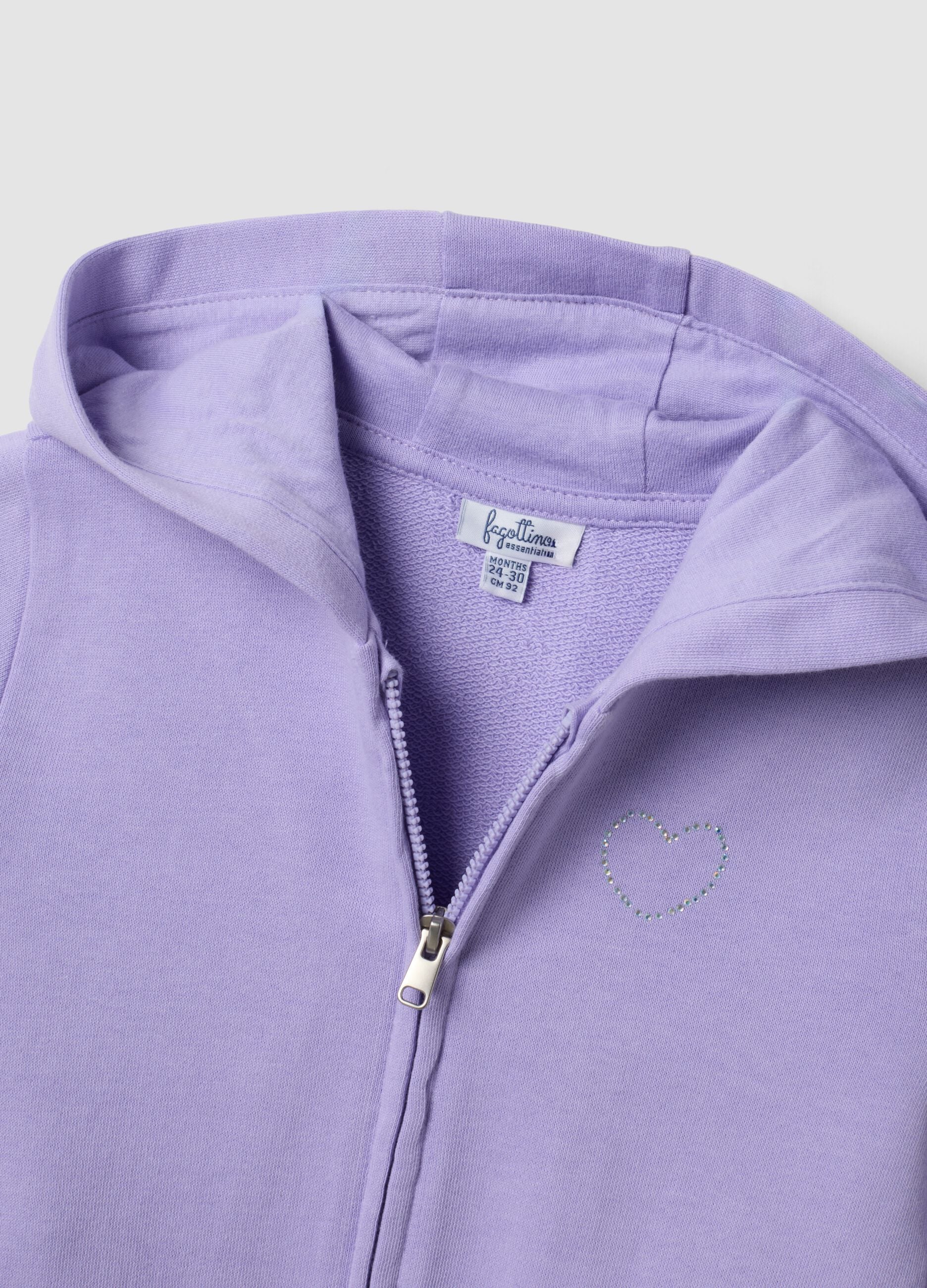 Violetter Hoodie aus reiner Bio-Baumwolle mit Stern, Regular Fit f&uuml;r Baby-M&auml;dchen