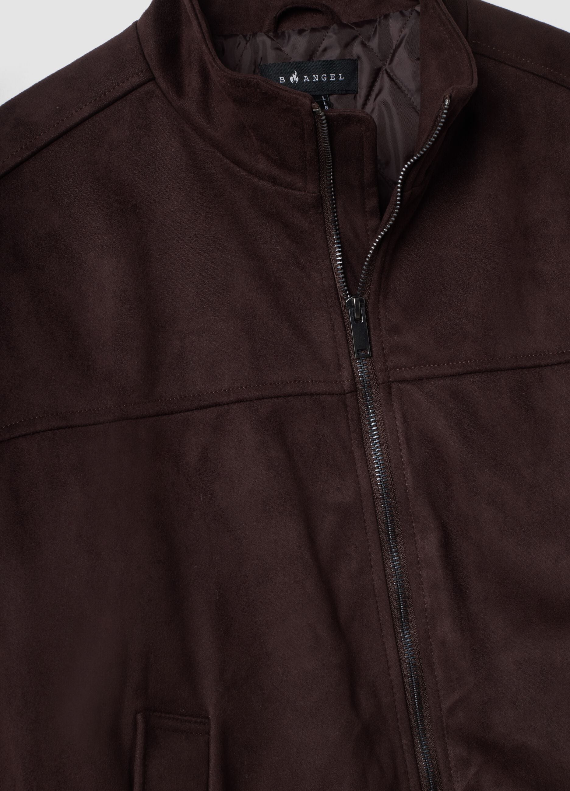 Braune, wattierte Cropped-Jacke mit Rei&szlig;verschluss, Oversized-Fit