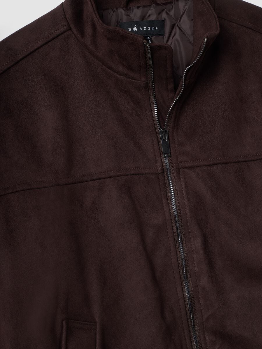Braune, wattierte Cropped-Jacke mit Rei&szlig;verschluss, Oversized-Fit_1