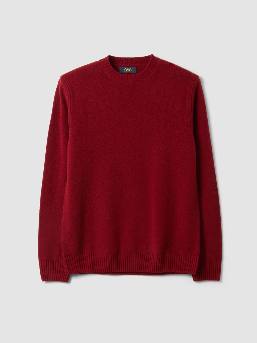 Red crew-neck wool-blend jumper, regular fit_0