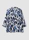 Multicolour patterned long-sleeve V-neck blouse_4
