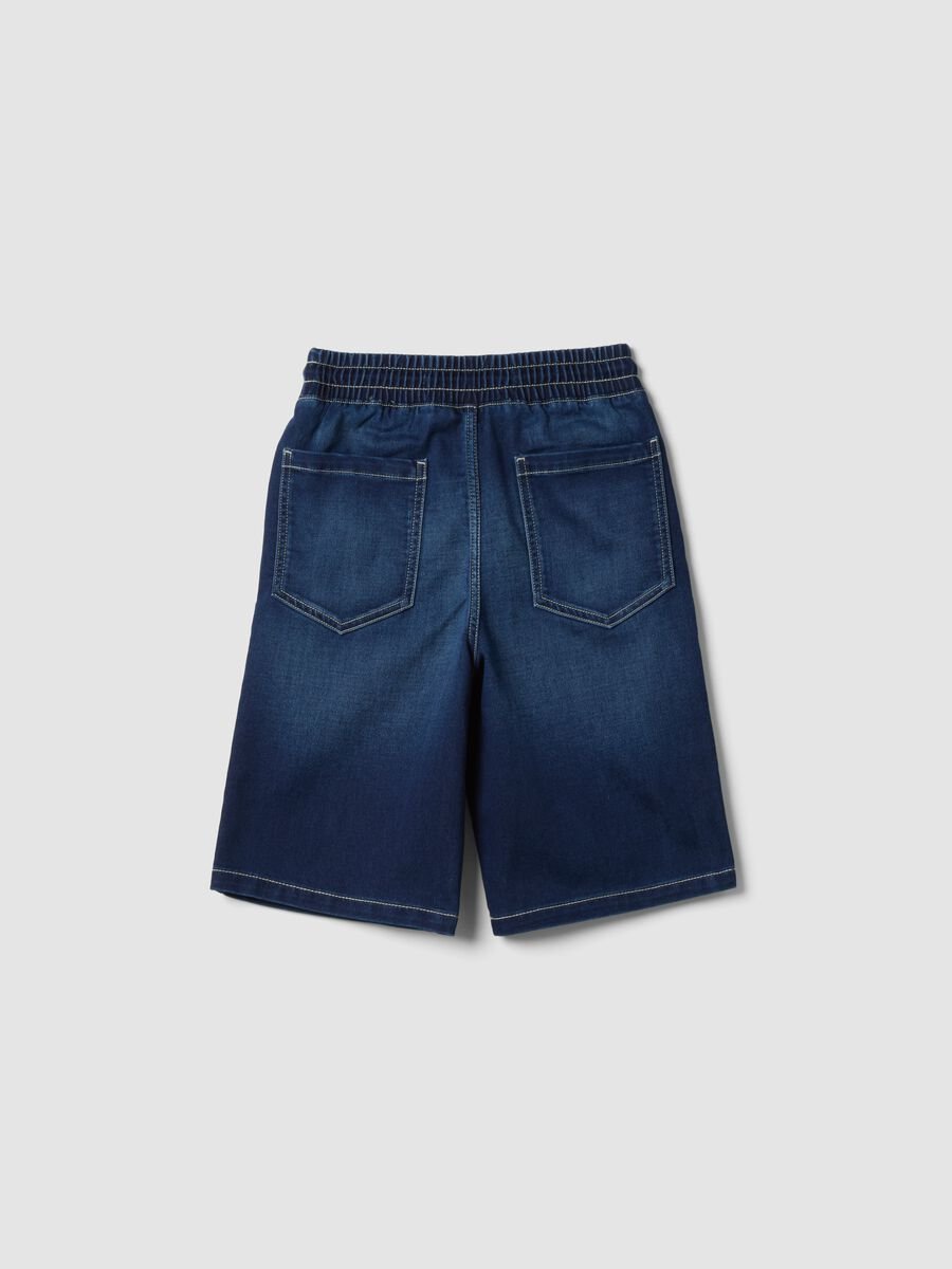 Blue denim shorts in stretch cotton_4