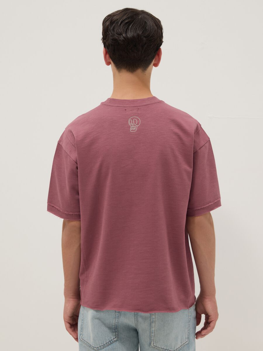 Red short-sleeve pure cotton oversized T-shirt for boys_1