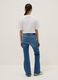Girls' regular fit stretchy blue cotton flare trousers_1