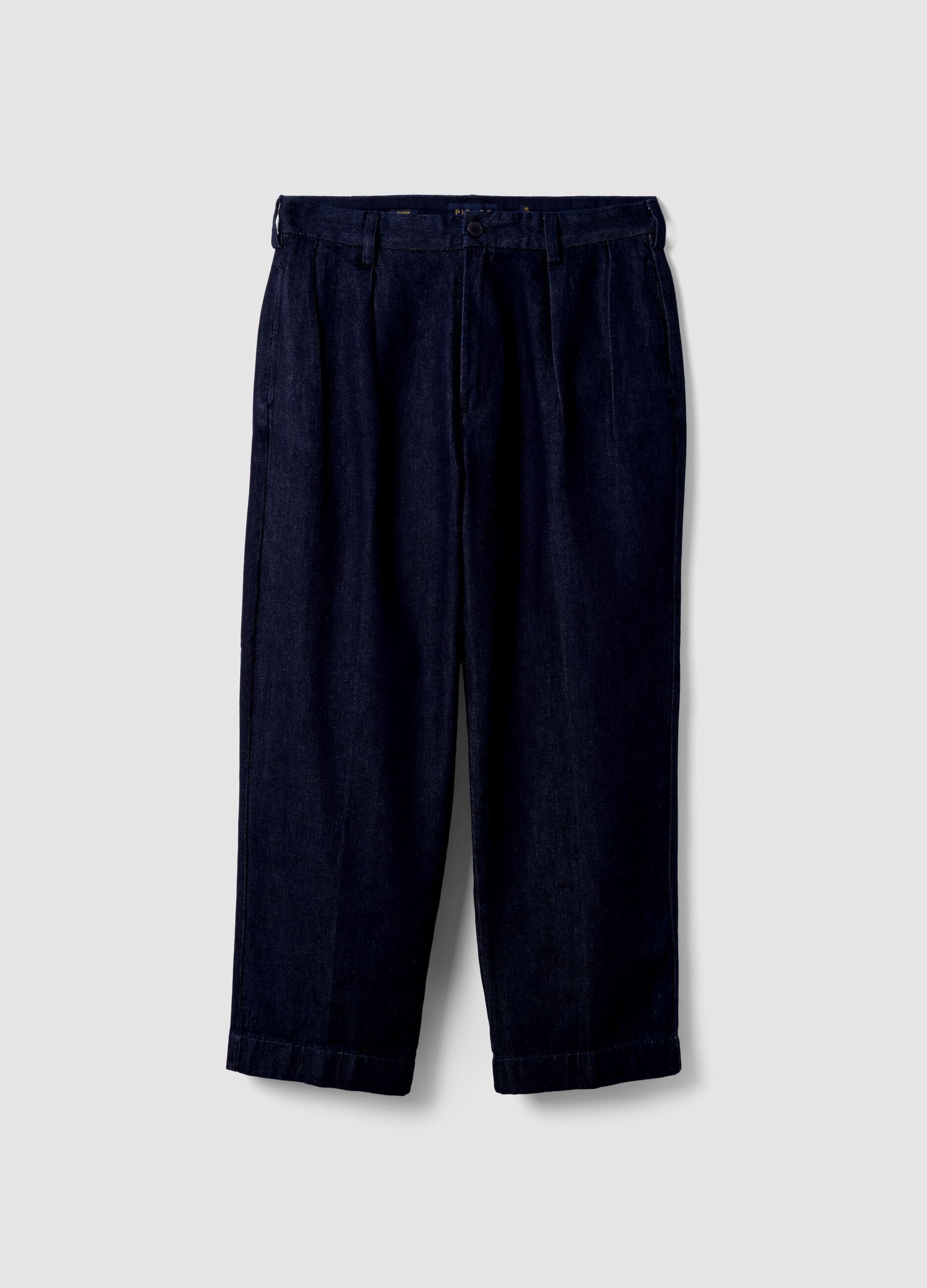 Jeans chino blu in puro cotone baggy fit