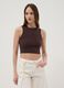 Braunes Crop-Top aus elastischer Baumwolle_2