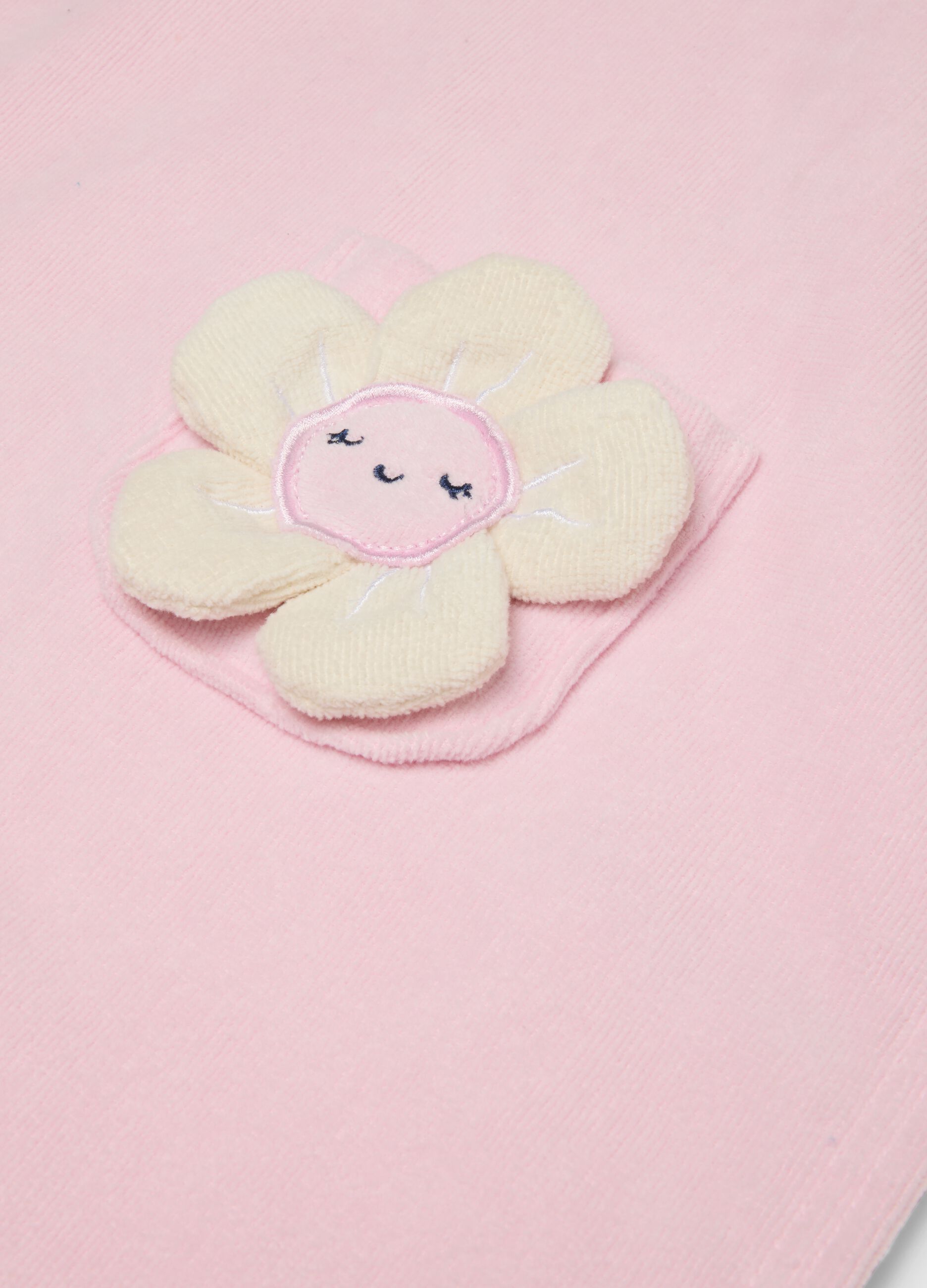 Pink organic cotton hooded poncho