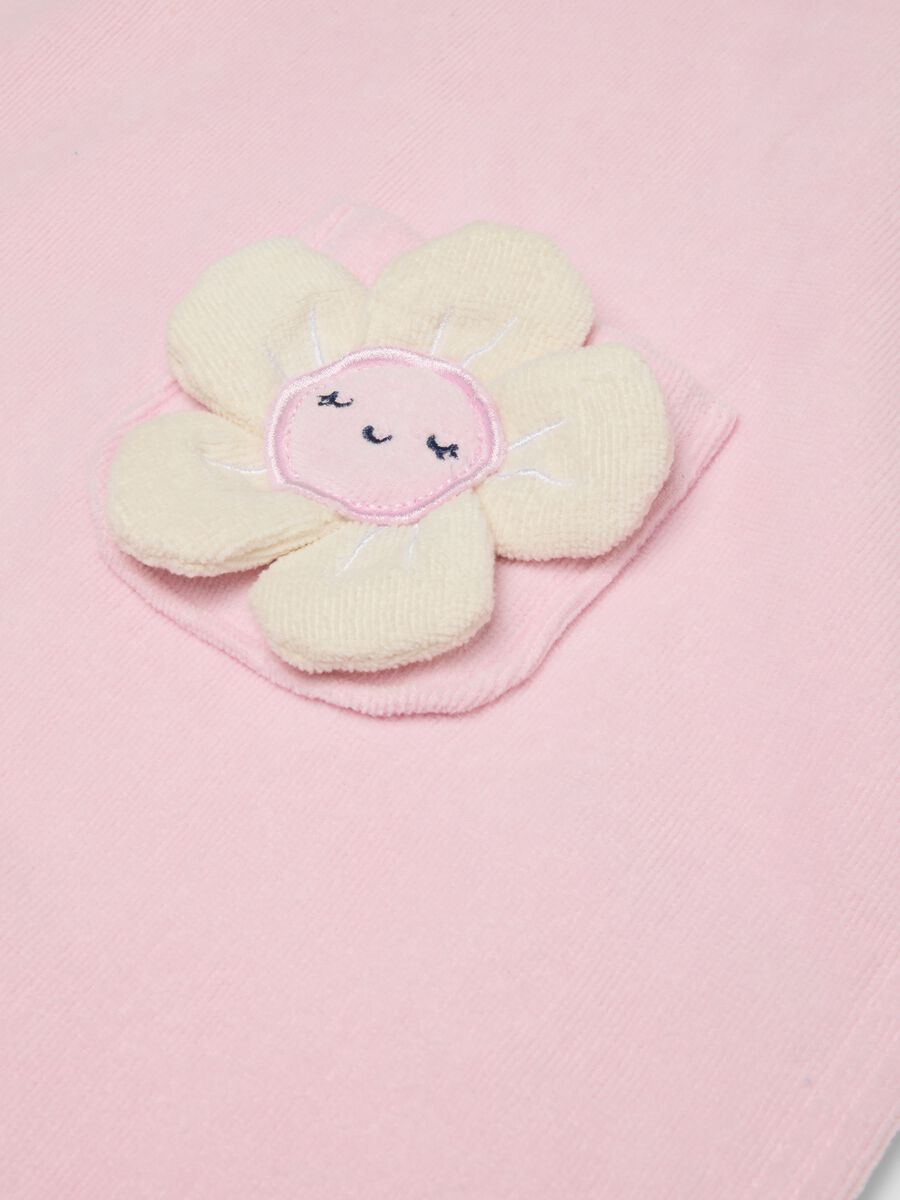 Pink organic cotton hooded poncho_2