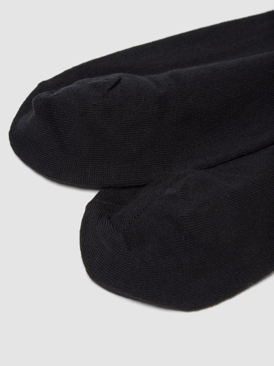 Two-pack of navy blue and teal knee-high socks in a cotton and cashmere blend_2