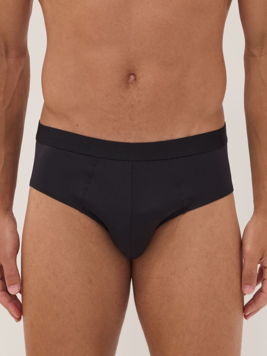 3er-Pack schwarze Slips aus elastischer Mikrofaser_1