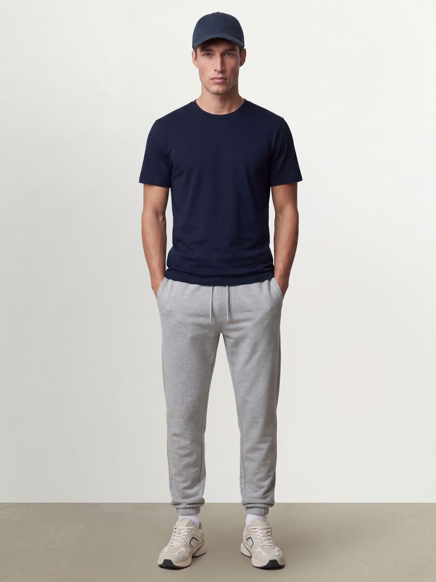 Blue organic cotton slim-fit short-sleeve T-shirt_1