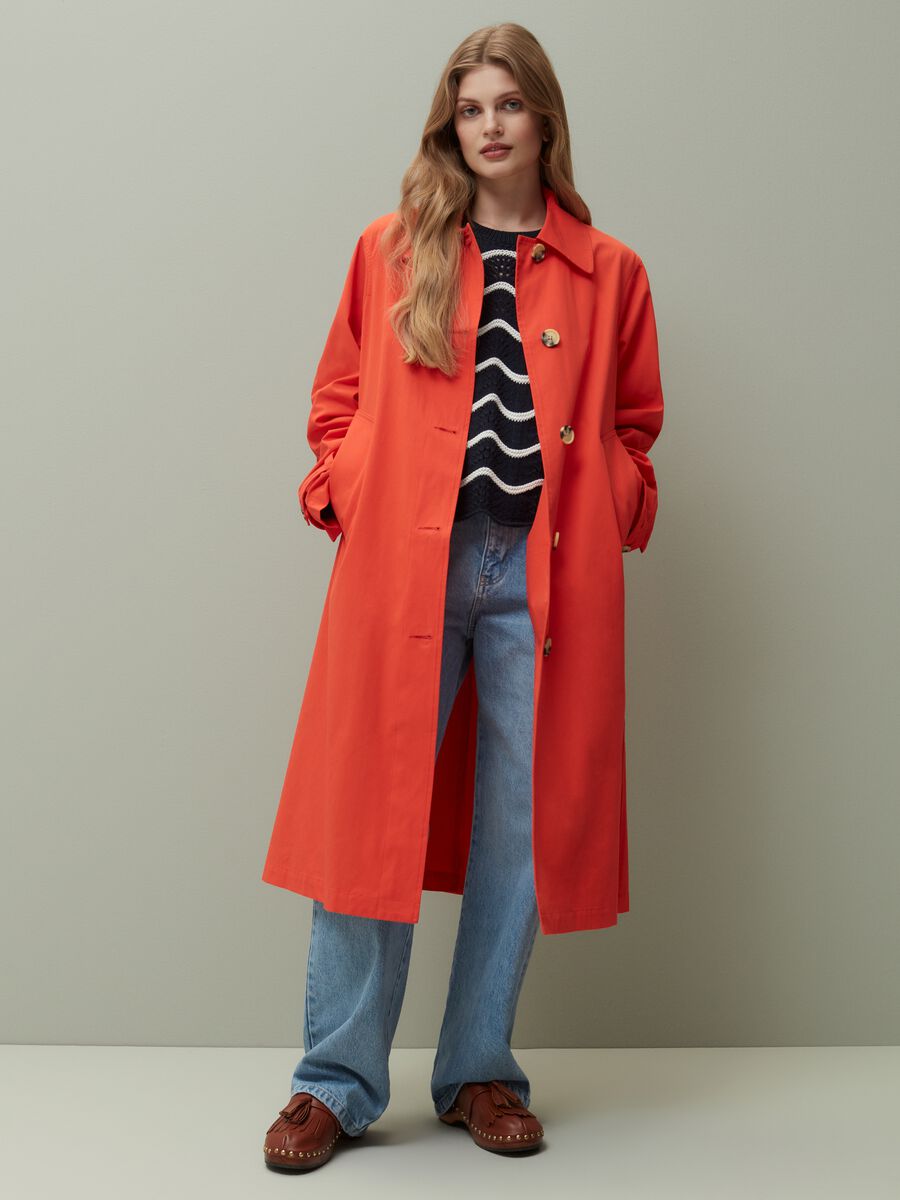 Long jacket with striped buttons_0