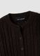 Brown cable-knit wool-blend cardigan_5