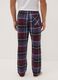 Pantaloni pigiama rossi e blu in flanella di puro cotone organico a quadri_2