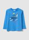 Cotton T-shirt with print and long sleeves_0