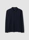 Polo blu in misto cotone piquet elasticizzato Easy dry regular fit_0