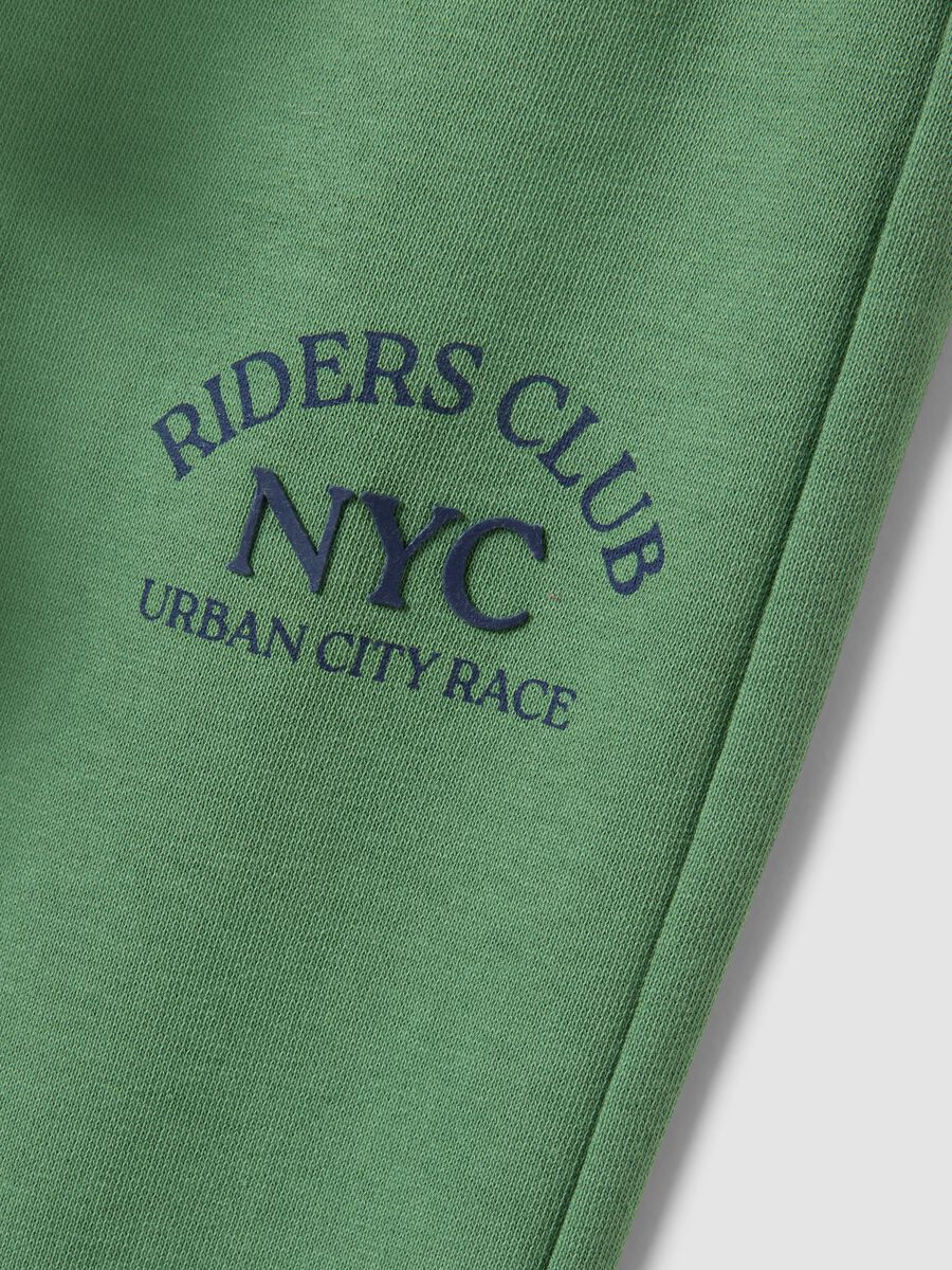 Children's regular fit green pure cotton trousers_3