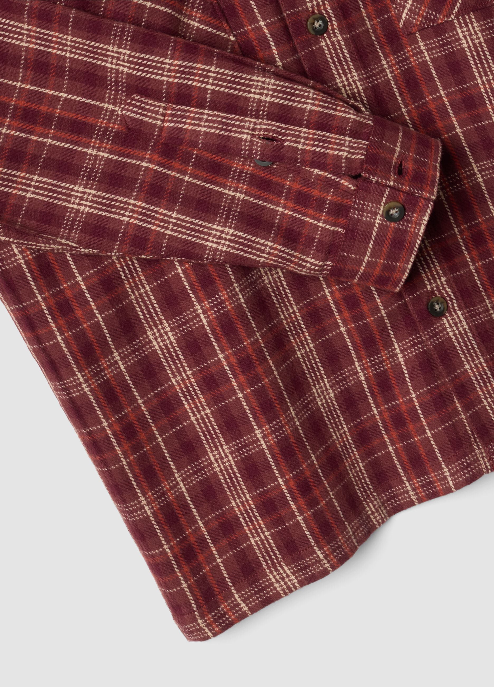 Camicia flanella rossa a quadri in puro cotone over fit