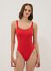 Red one-piece swimsuit in stretch fabric_0