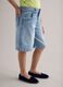 Girls' pure cotton denim blue shorts, regular fit_2
