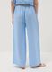Hellblaue Wide-Leg-Hose aus reinem Leinen mit elastischem Bund_2