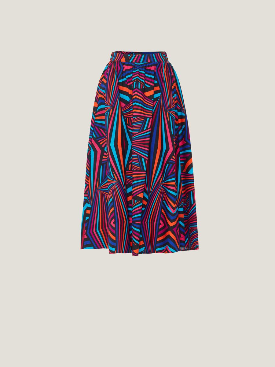 Midi skirt with multicoloured optical print_4