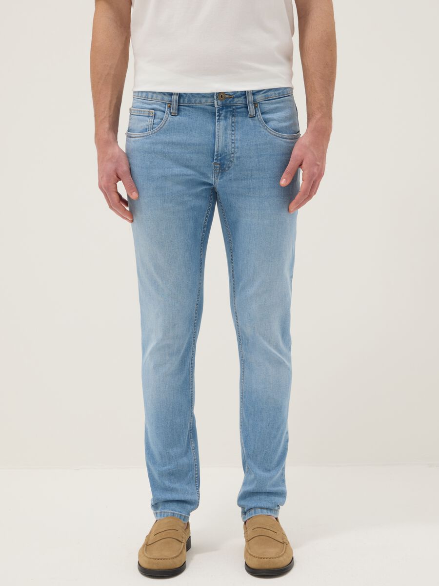 Blue Stretch Cotton Skinny Fit Jeans_1