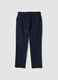 Blue stretch cotton trousers regular fit_4