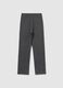 Grey regular fit cotton blend trousers with elasticated waist_4