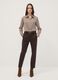 Slim-fit brown stretch cotton trousers_0