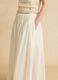 Beige pure cotton midi skirt_3