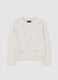 Girls' white regular fit jumper with sparkles_0