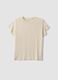 Beige short-sleeve stretch viscose T-shirt_4