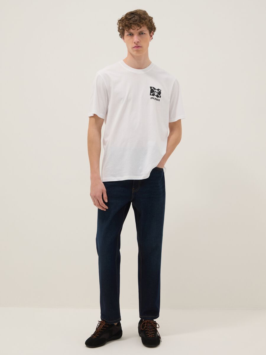 White One Piece print T-shirt in pure cotton, relaxed fit_1