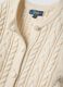 Beige pure cotton cable-knit cardigan, regular fit_5