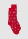 Red Cotton Blend Christmas Socks_0