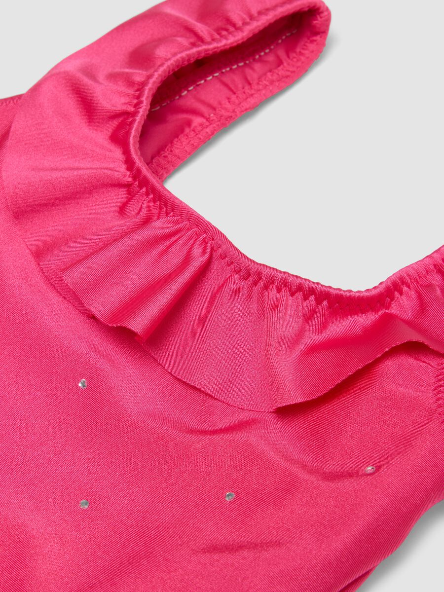 Pink ruffle-detail stretch swimsuit_3