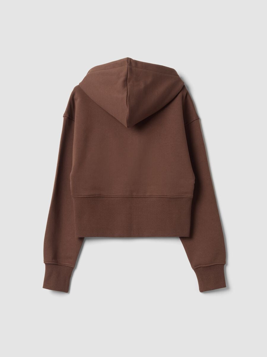 Brown fitted cotton-blend hoodie_6