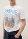 Wei&szlig;es T-Shirt aus reiner Baumwolle mit Frontprint, Regular Fit_2