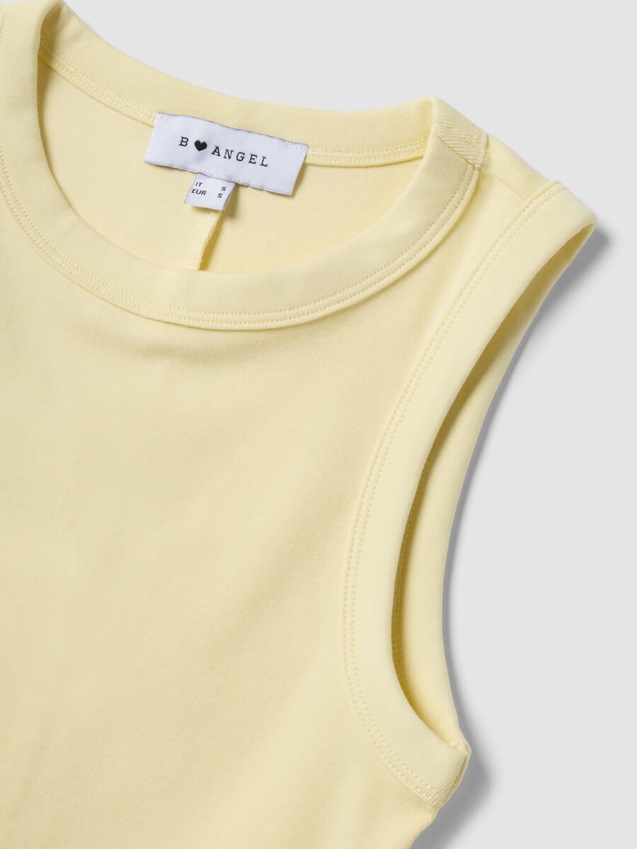 Gelbes Cropped Tanktop aus Stretch-Baumwolle_5