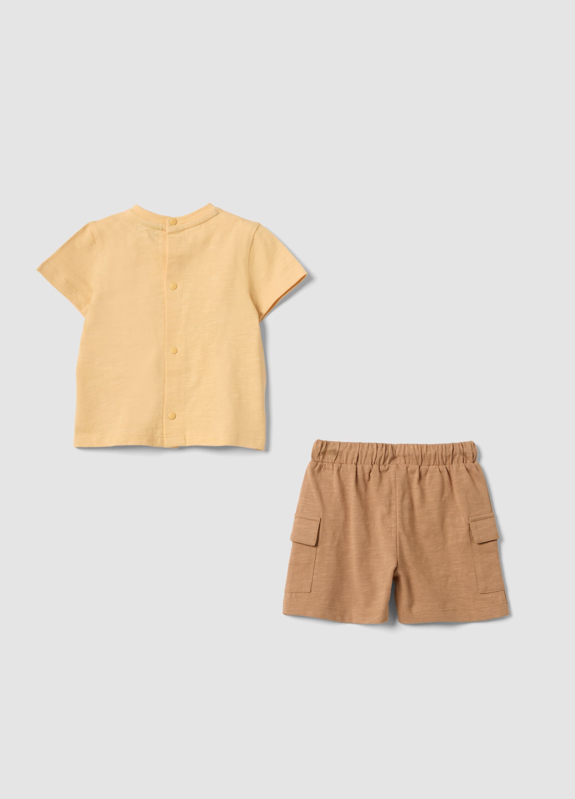 Yellow and brown organic cotton baby outfit