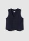 Blue cotton blend regular fit waistcoat with buttons for boys_0