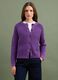Cardigan viola in puro cotone a coste con girocollo_0