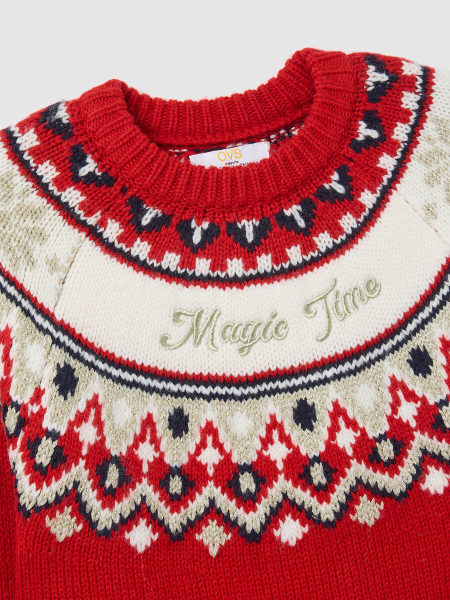 Multicolour regular fit pullover with Christmas motif_5