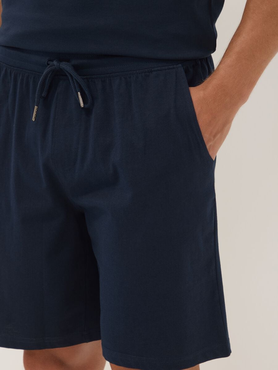 Blaue Pyjamashorts aus Bio-Baumwolle_3