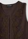 Brown cotton-linen blend waistcoat with floral embroidery_1