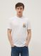 Wei&szlig;es T-Shirt aus reiner Baumwolle mit aufgesetztem Print, Regular Fit_0