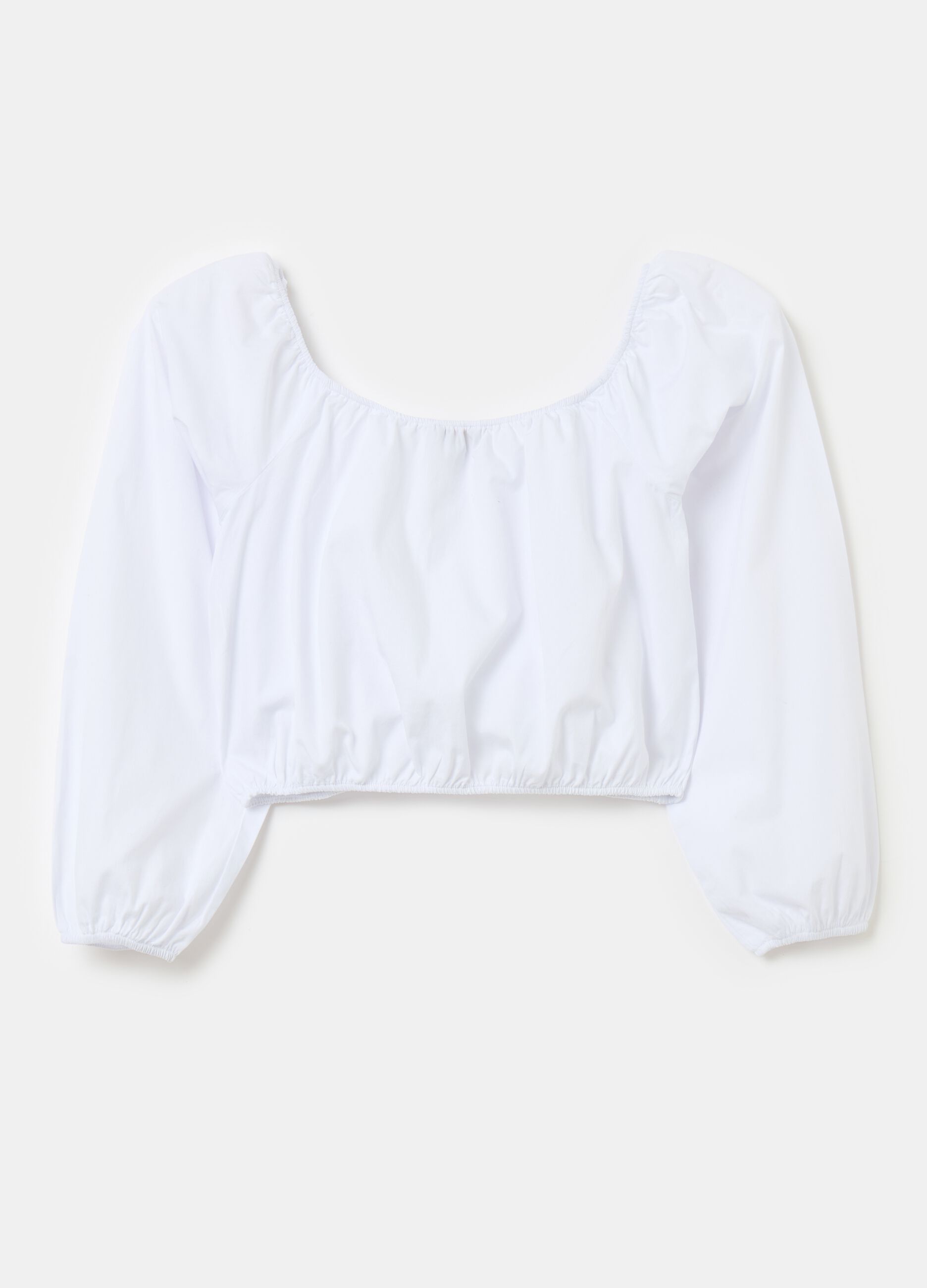 Cropped blouse in cotton