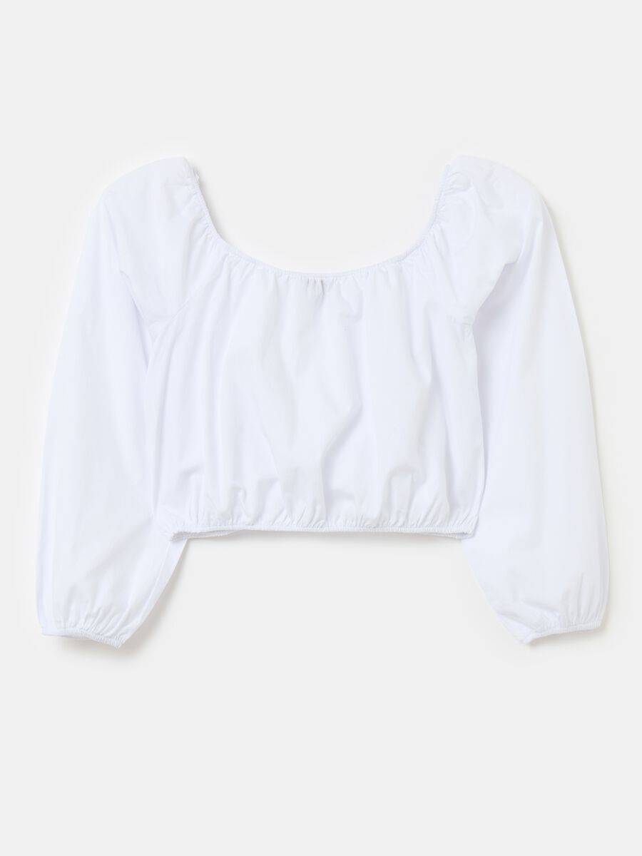 Cropped blouse in cotton_1