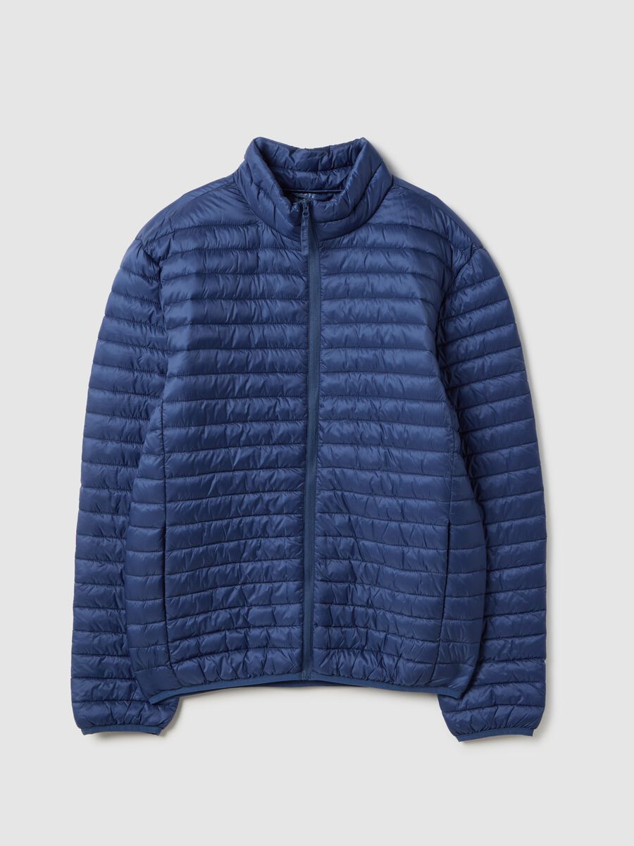 Blaue Steppjacke im Regular-Fit mit Rei&szlig;verschluss_4